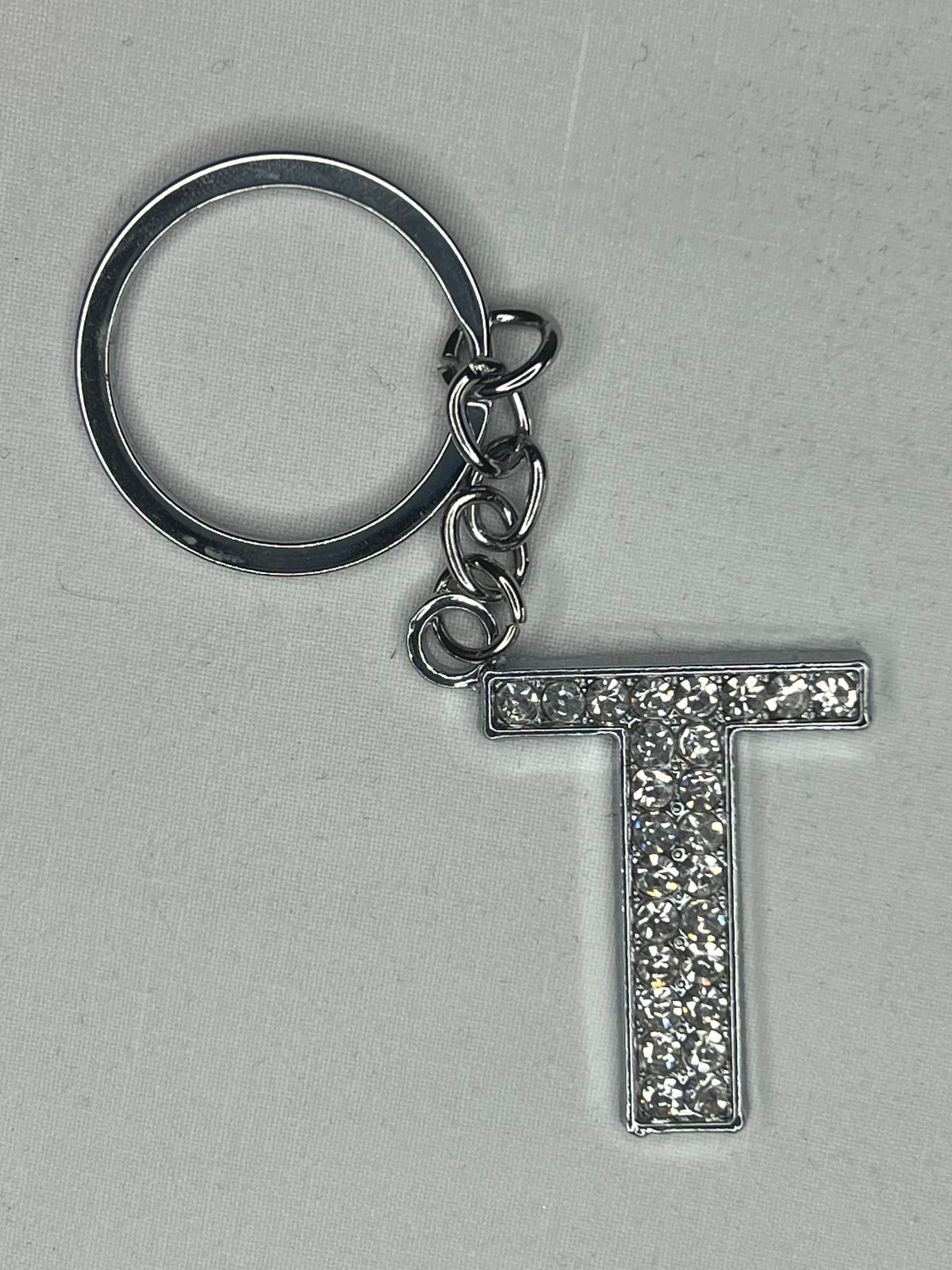 Glitzy Blitzy Alphabet Letter Bling Crystal Keyring (T)
