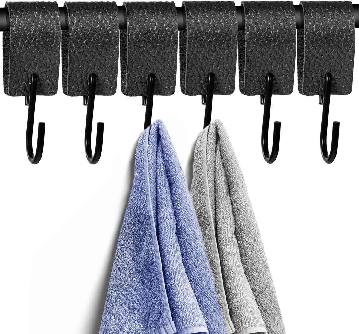 Pack Of 6 Hooks With Leather Loop