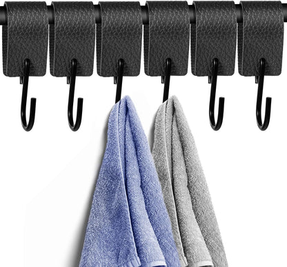 Pack Of 6 Hooks With Leather Loop