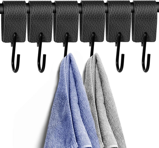 Pack Of 6 Hooks With Leather Loop