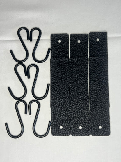 Pack Of 6 Hooks With Leather Loop